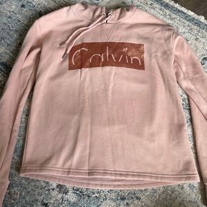 Rose Gold/Pink Calvin Klein sparkle sweatshirt/ Size: Small